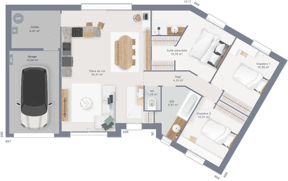 Maison neuve - Terrain à bâtir () à Faverolles-et-Coëmy (51), prix 242 000 €