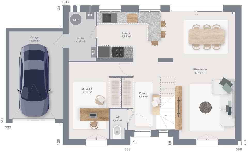 Maison neuve - Terrain à bâtir () à Faverolles-et-Coëmy, prix 292 000 €