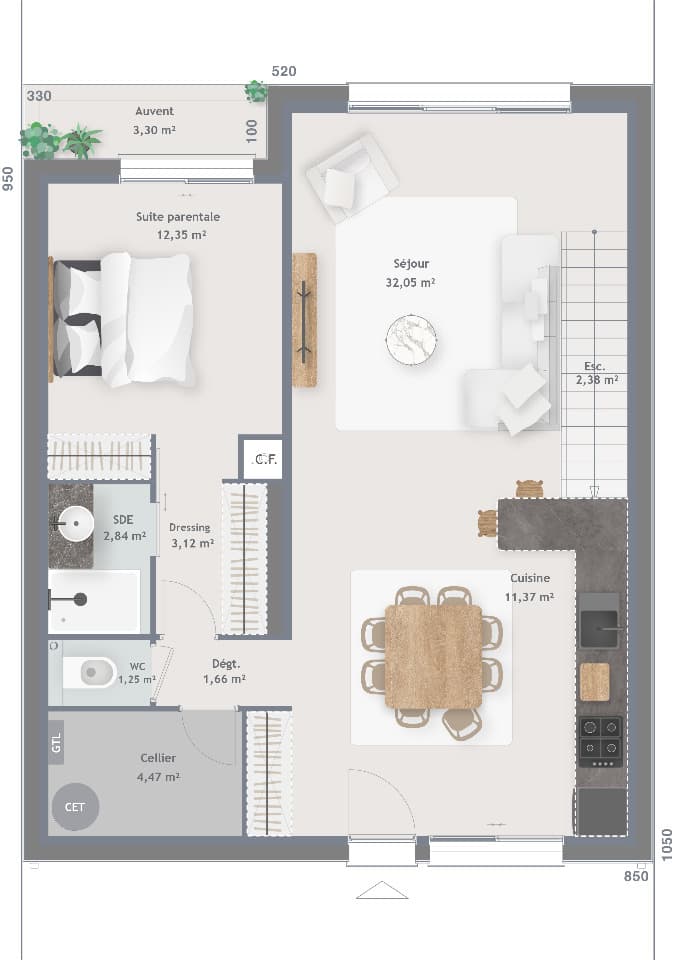 Maison neuve - Terrain à bâtir () à Cernay-lès-Reims (51), prix 419 000 €