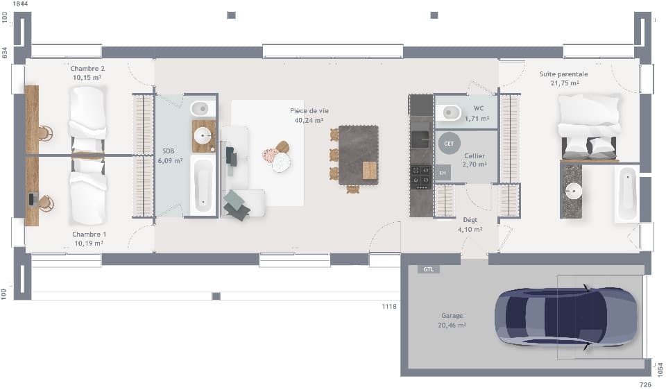 Maison neuve - Terrain à bâtir () à Bazancourt (51), prix 330 000 €