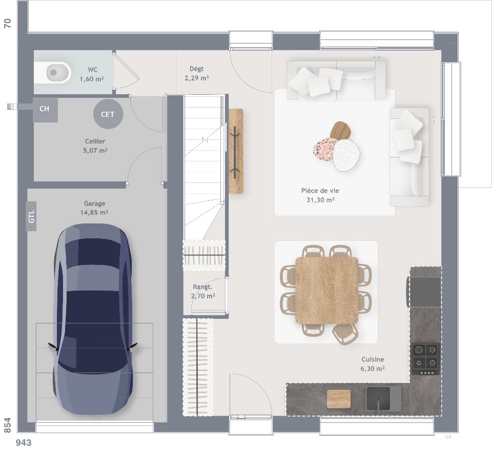 Maison neuve - Terrain à bâtir () à Bazancourt (51), prix 286 000 €