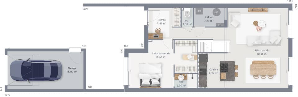 Maison neuve - Terrain à bâtir  () à Bazancourt (51), prix 365 000 €
