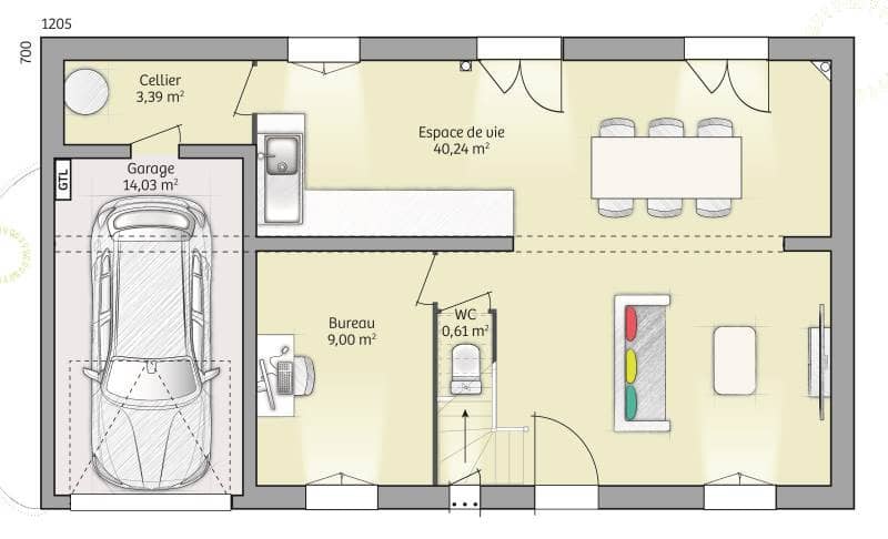 Maison neuve - Terrain à bâtir  () à Bazancourt (51), prix 252 000 €