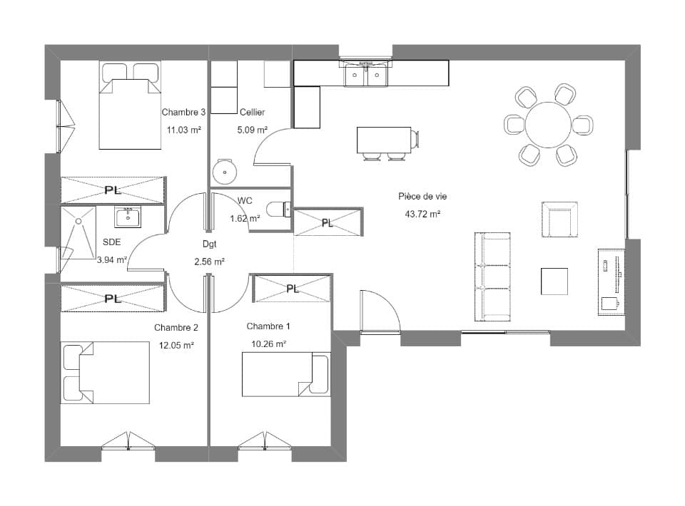 Maison neuve - Terrain à bâtir () à Lescar, prix 316 000 €