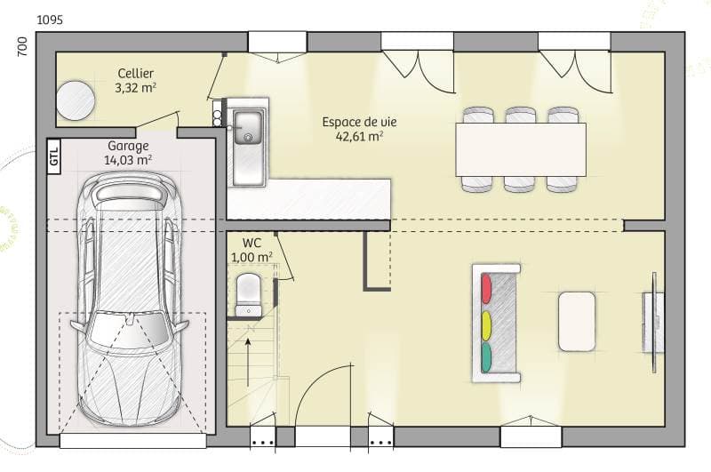Maison neuve - Terrain à bâtir () à Le Mesnil-Amelot (77), prix 346 774 €