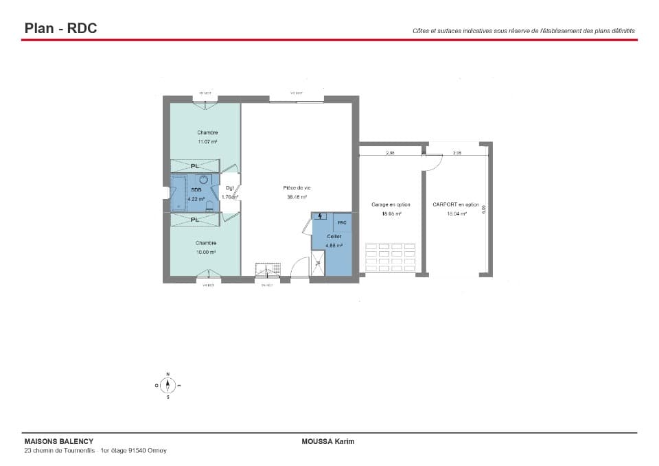 Maison neuve - Terrain à bâtir Ballainvilliers (91160) à Ballainvilliers (91), prix 335 500 €