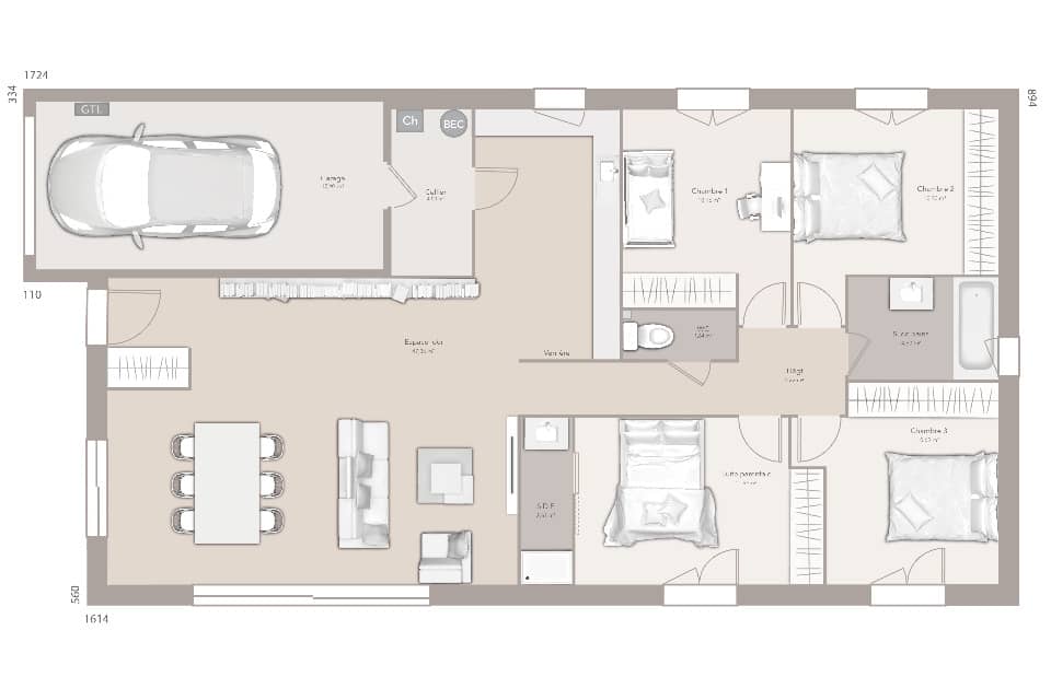 Maison neuve - Terrain à bâtir  () à Lancié (69), prix 297 774 €