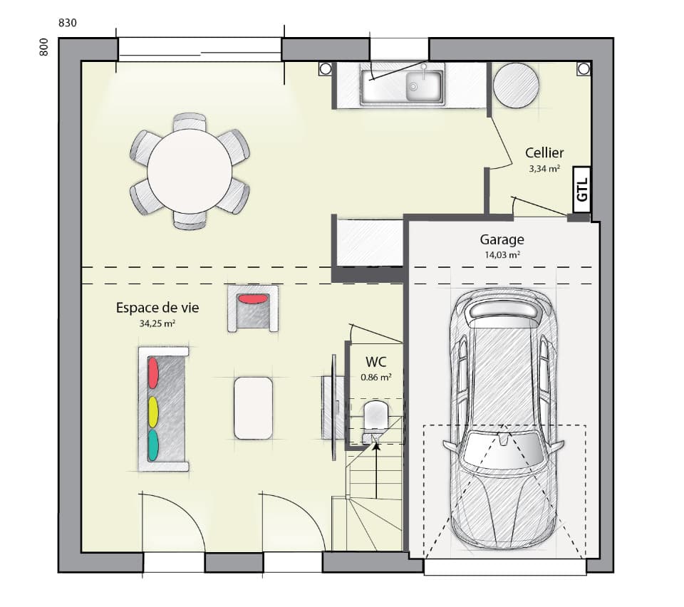 Maison neuve - Terrain à bâtir Lizy-sur-Ourcq (77440) à Lizy-sur-Ourcq (77), prix 289 000 €