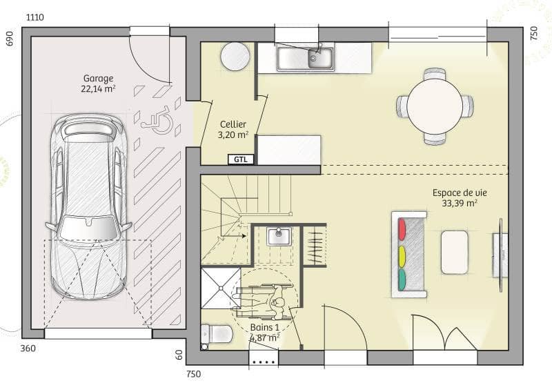 Maison neuve - Terrain à bâtir Nanteuil-le-Haudouin (60440) à Nanteuil-le-Haudouin (60), prix 281 000 €