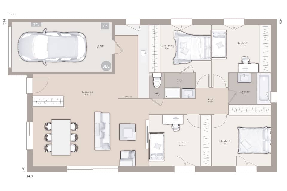 Maison neuve - Terrain à bâtir Revonnas (01250) à Revonnas (12), prix 316 000 €