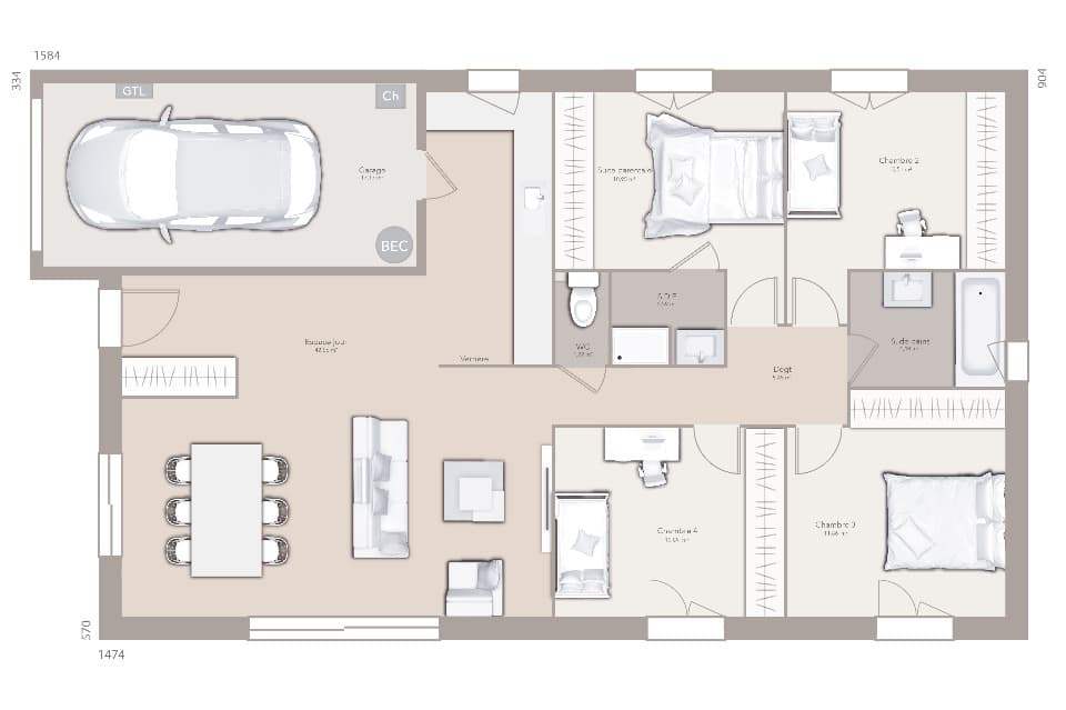 Maison neuve - Terrain à bâtir Revonnas (01250) à Revonnas (12), prix 316 000 €