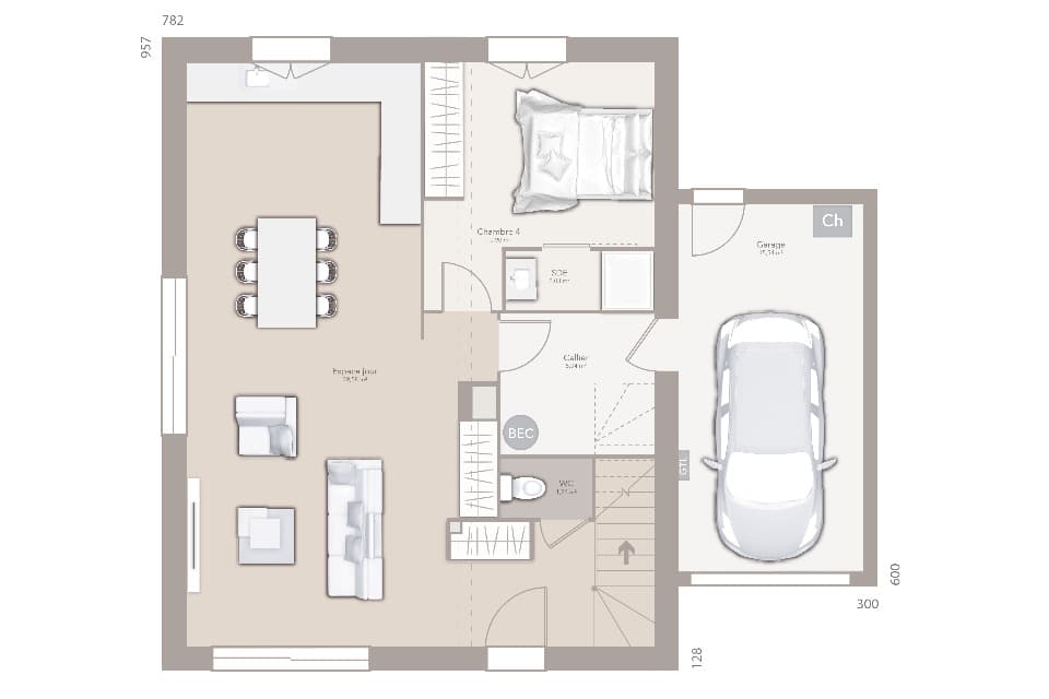 Maison neuve - Terrain à bâtir Injoux-Génissiat (01200) à Injoux-Génissiat (12), prix 376 500 €