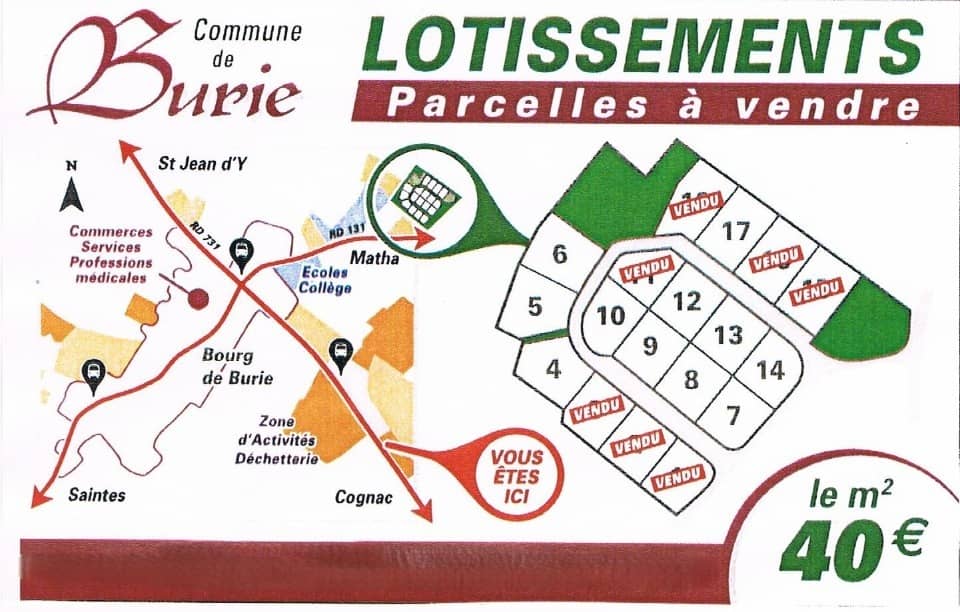 Terrain - Terrain à bâtir () à Burie (17), prix 35 000 €