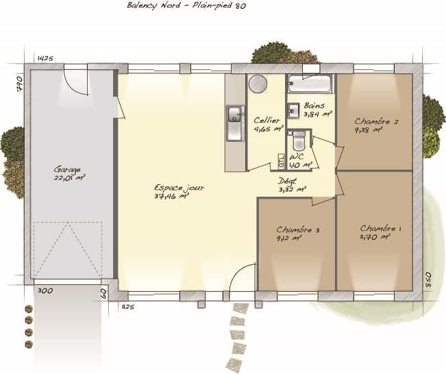 Maison neuve - Terrain à bâtir () à Noyers-Bocage (14), prix 219 000 €