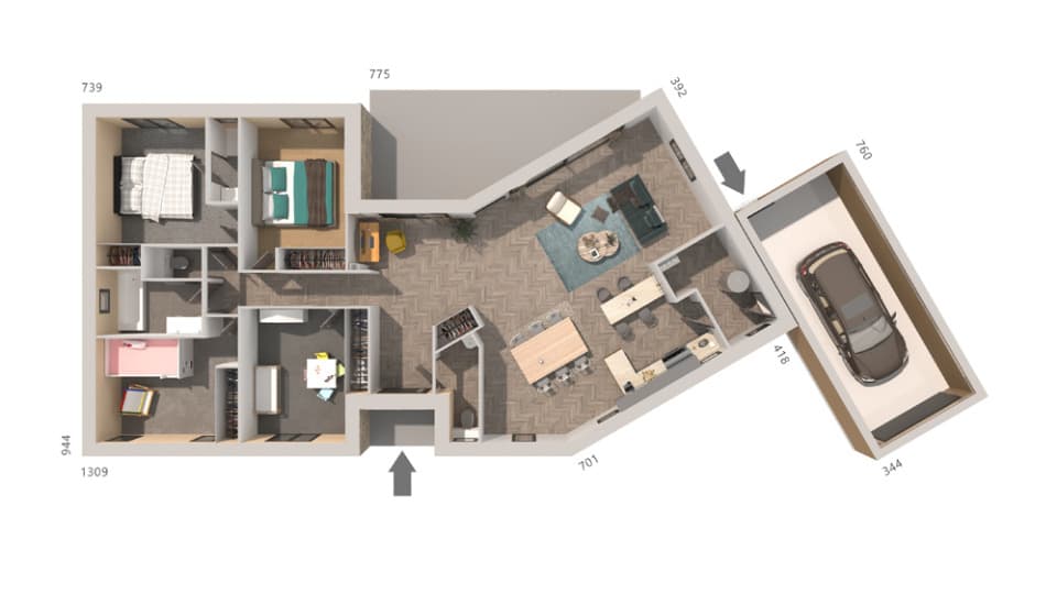 Maison neuve - Terrain à bâtir Saint-Paul-et-Valmalle (34570) à Saint-Paul-et-Valmalle (34), prix 405 570 €