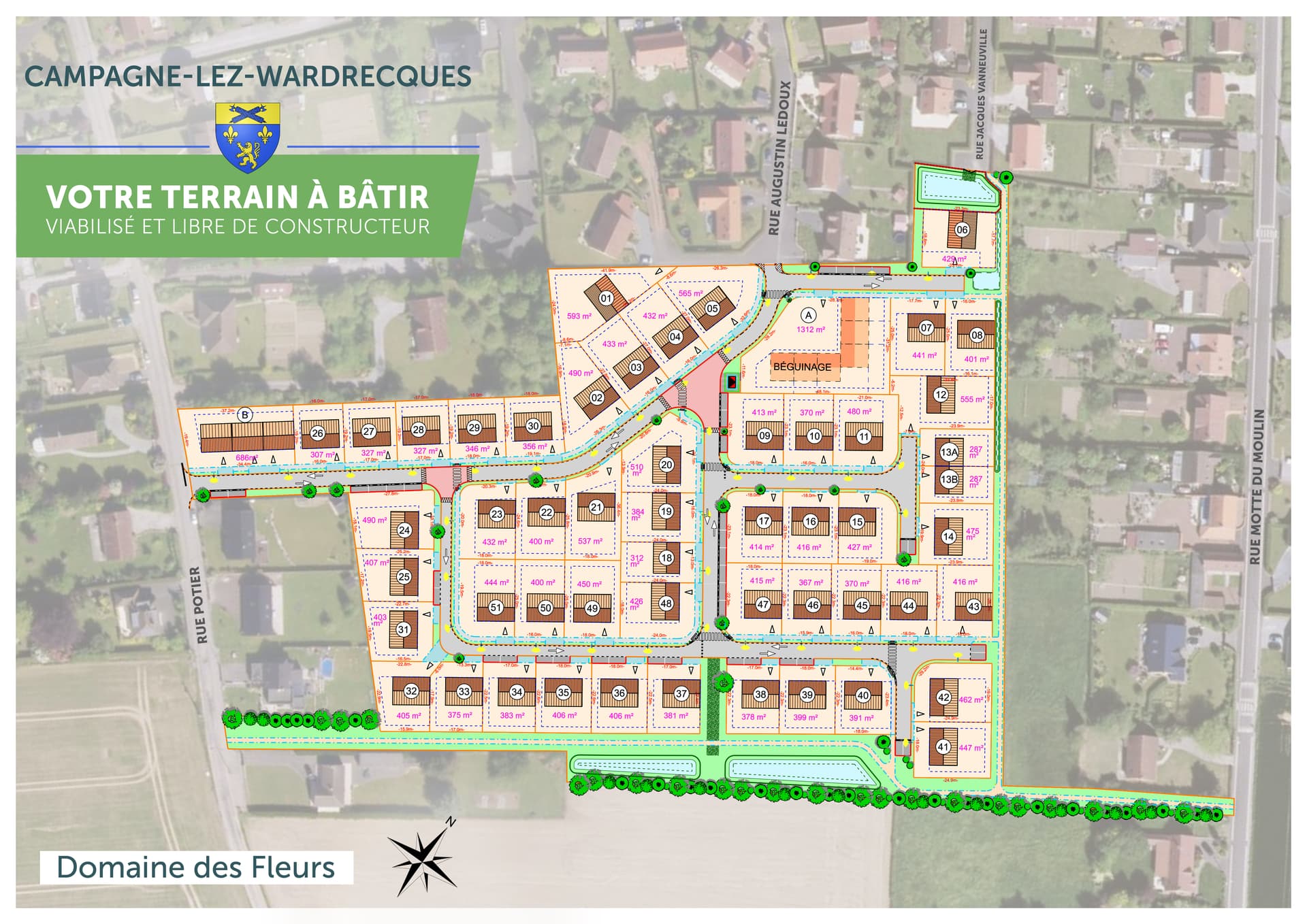 Lotissement Campagne les wardrecques (62) - 307m² - 52600€ (photo 2/4)
