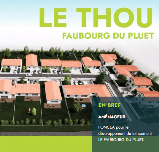 Lotissement - Lotissement FAUBOURG DU PLUET à Le thou, prix 79 800 €
