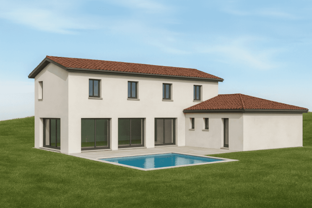 Maison neuve - Grande maison sur terrain rare à St andre de corcy, prix 682 000 €