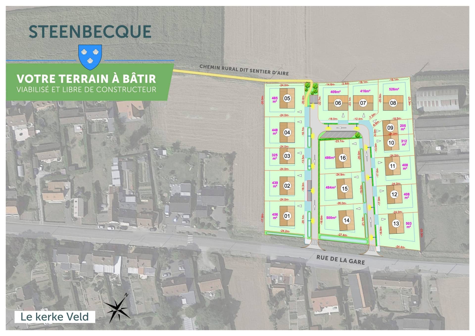 Lotissement - STEENBECQUE Le Kerke Veld à Steenbecque, prix 62 500 €