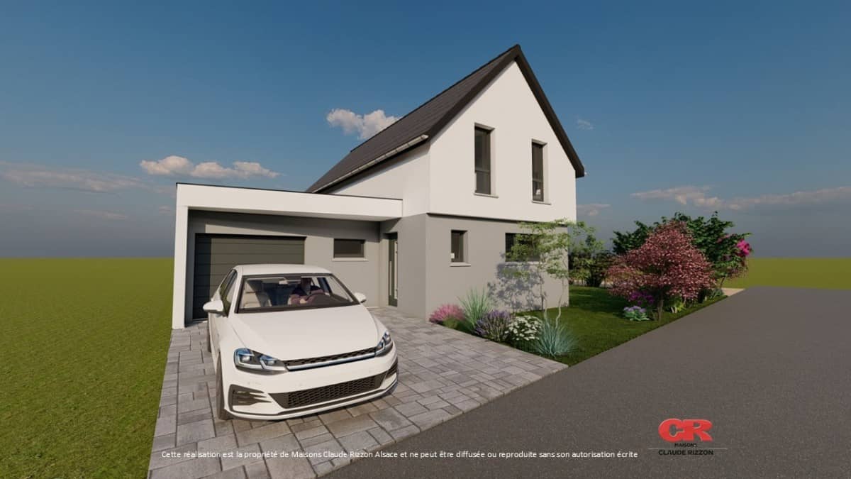 Maison neuve - Maison neuve 5 pièces, garage à Herrlisheim (67), prix 392 000 €