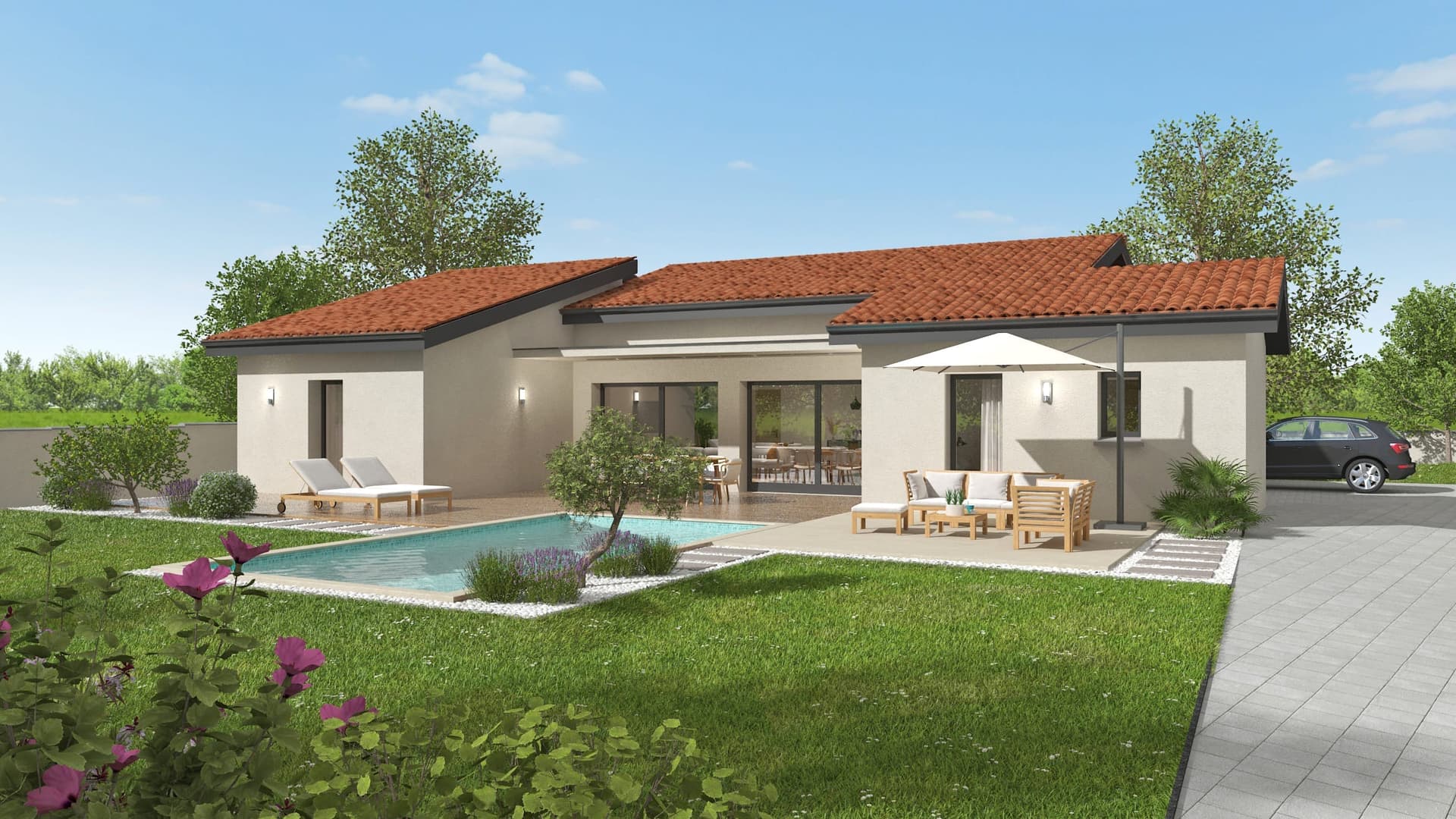 Maison neuve - Plain-pied à Montmerle sur Saône à Montmerle sur saone (10), prix 491 000 €