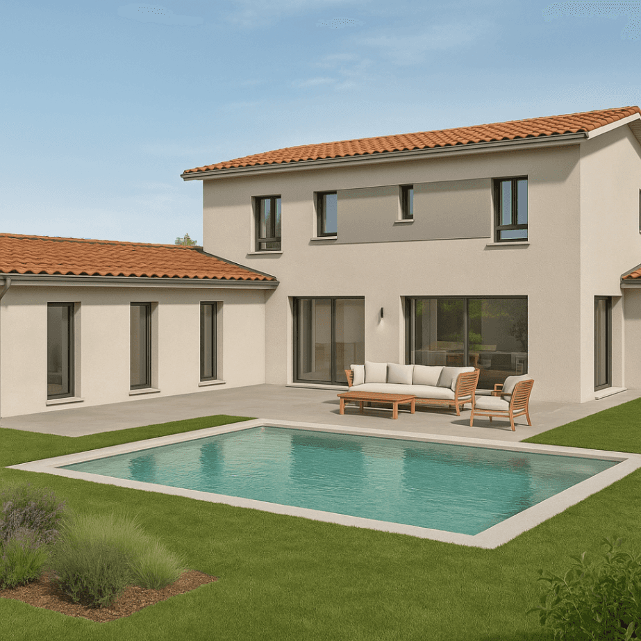Maison neuve - Maison T6 sur terrain de rêve à St andre de corcy, prix 613 000 €