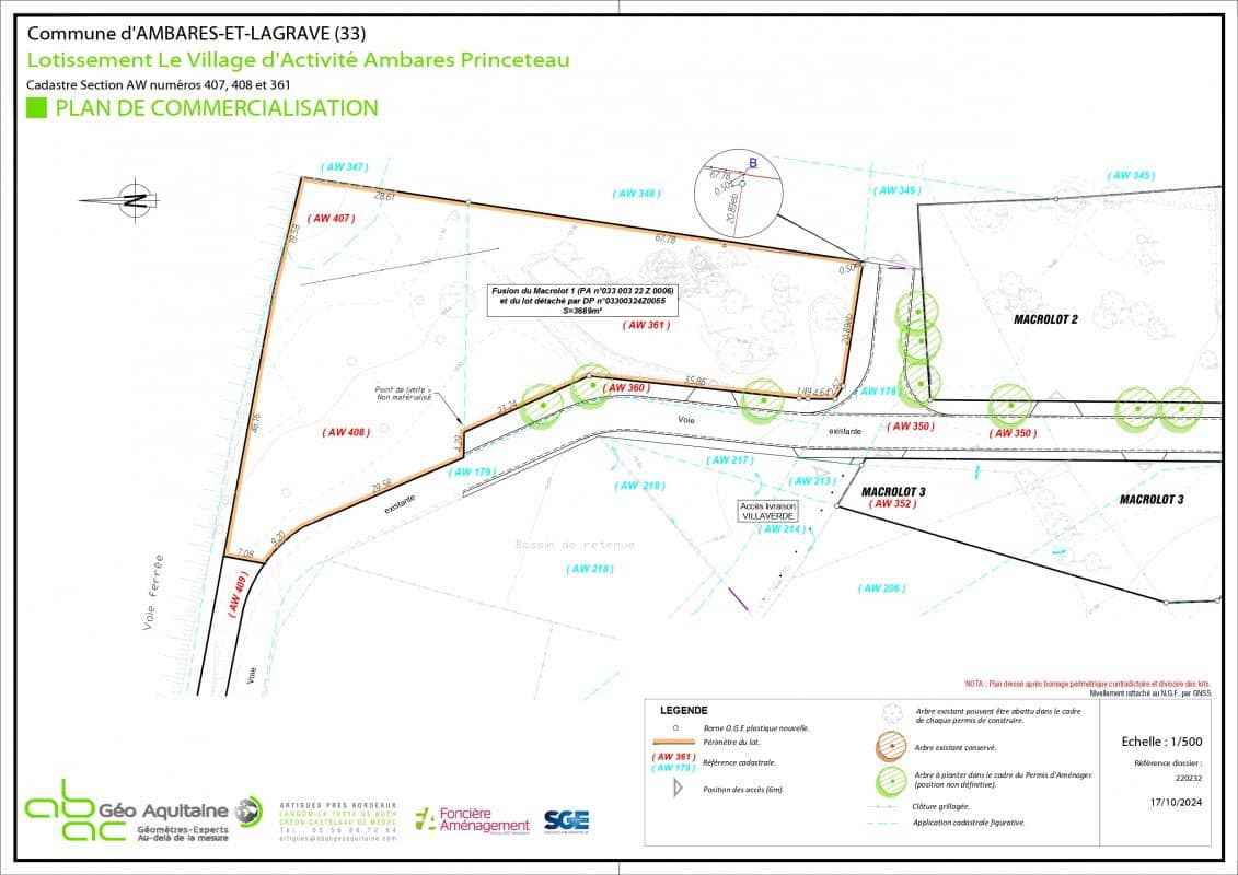 Terrain - Terrain à bâtir professionnel de 3689m² à Ambares Et Lagrave (33), prix 660 000 €