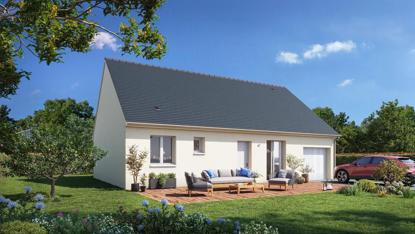 Maison neuve - MAISON PLAIN PIED 3 CHAMBRES PIPRRIAC à Pipriac (35), prix 165 928 €