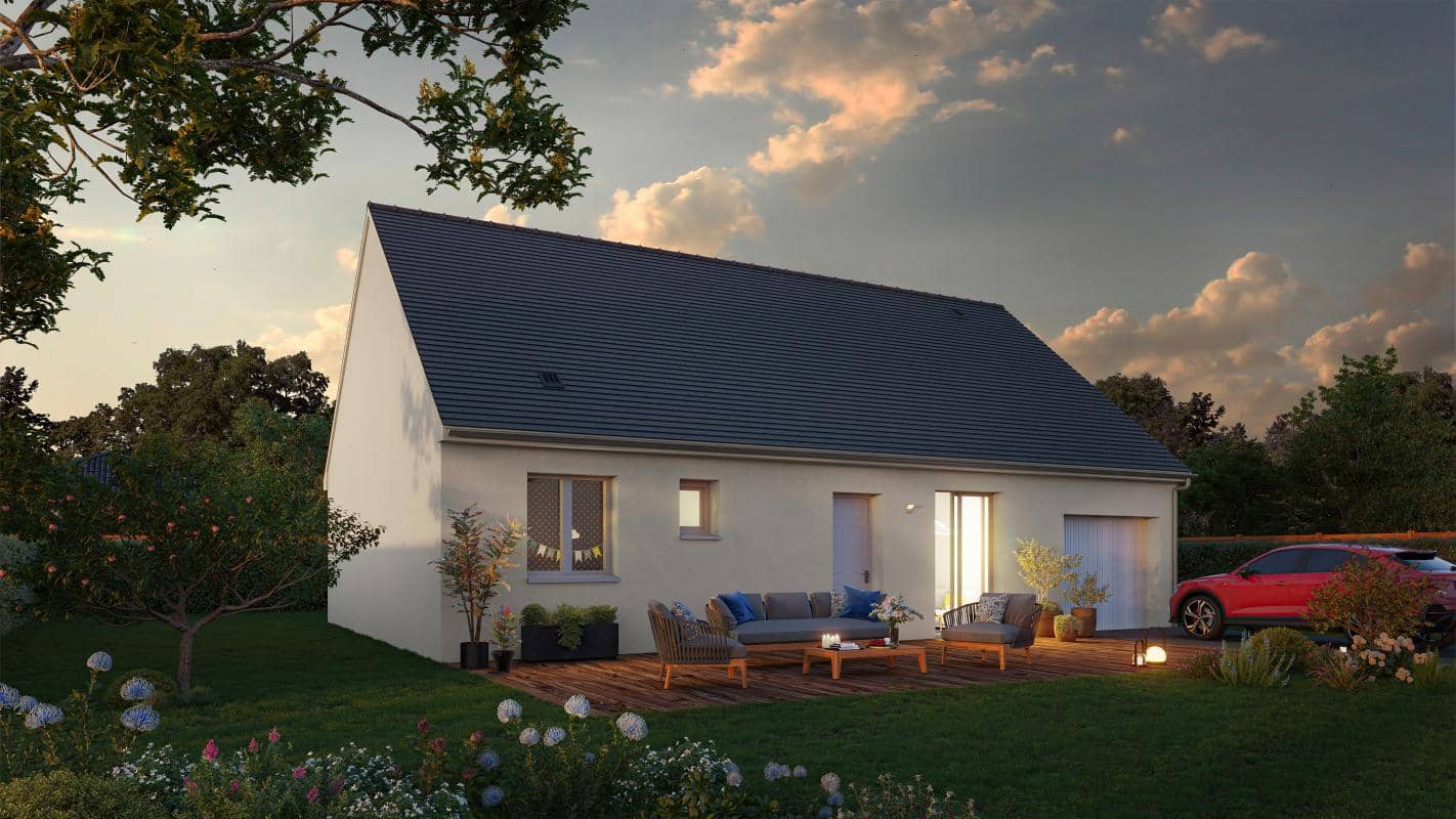 Maison neuve - Maison de plain pied 3 chambres avec garage à Saint Meen Le Grand (35), prix 164 920 €