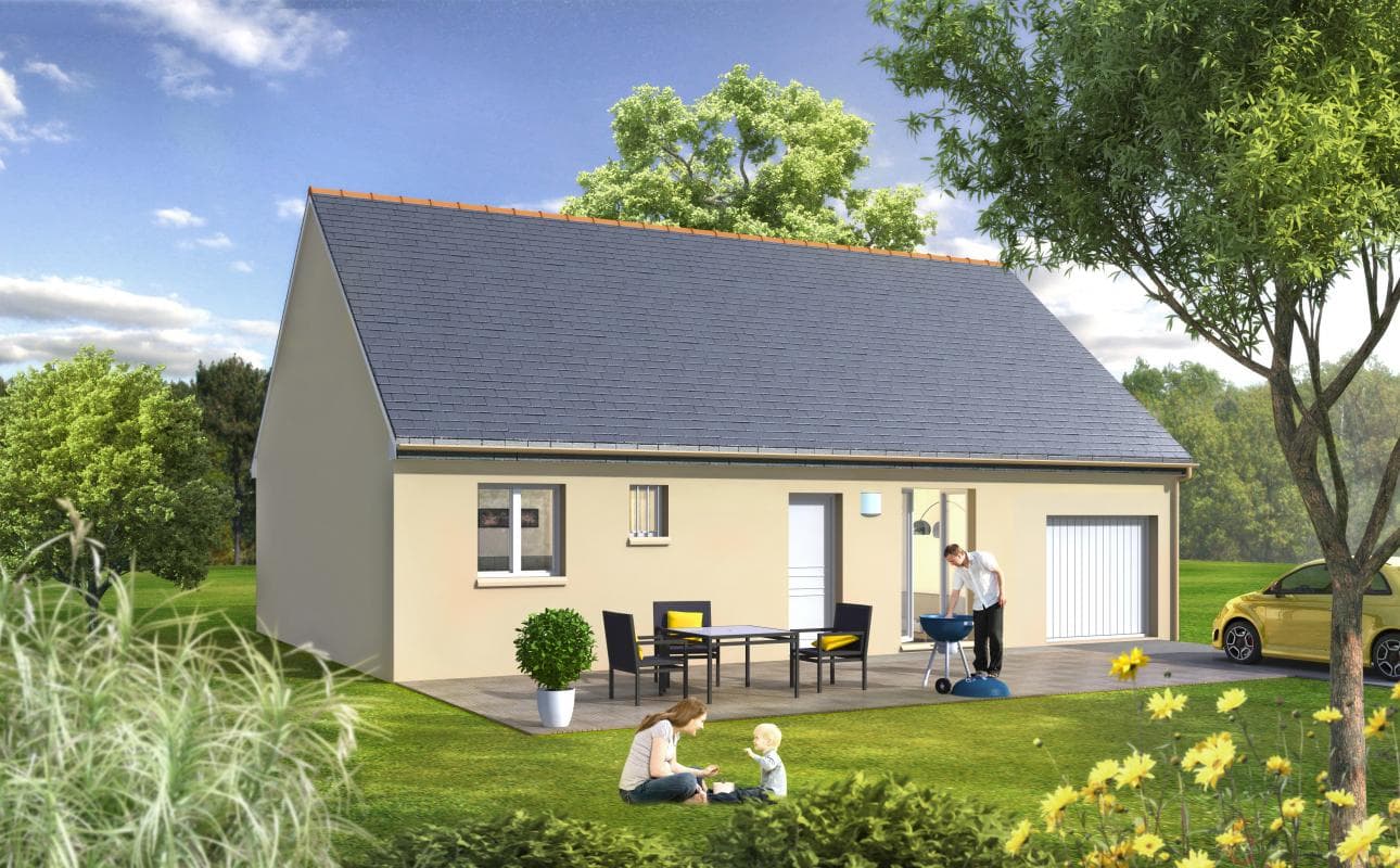 Maison neuve - plain pied 75 m² + garage incorporé à Huest (27), prix 189 500 €