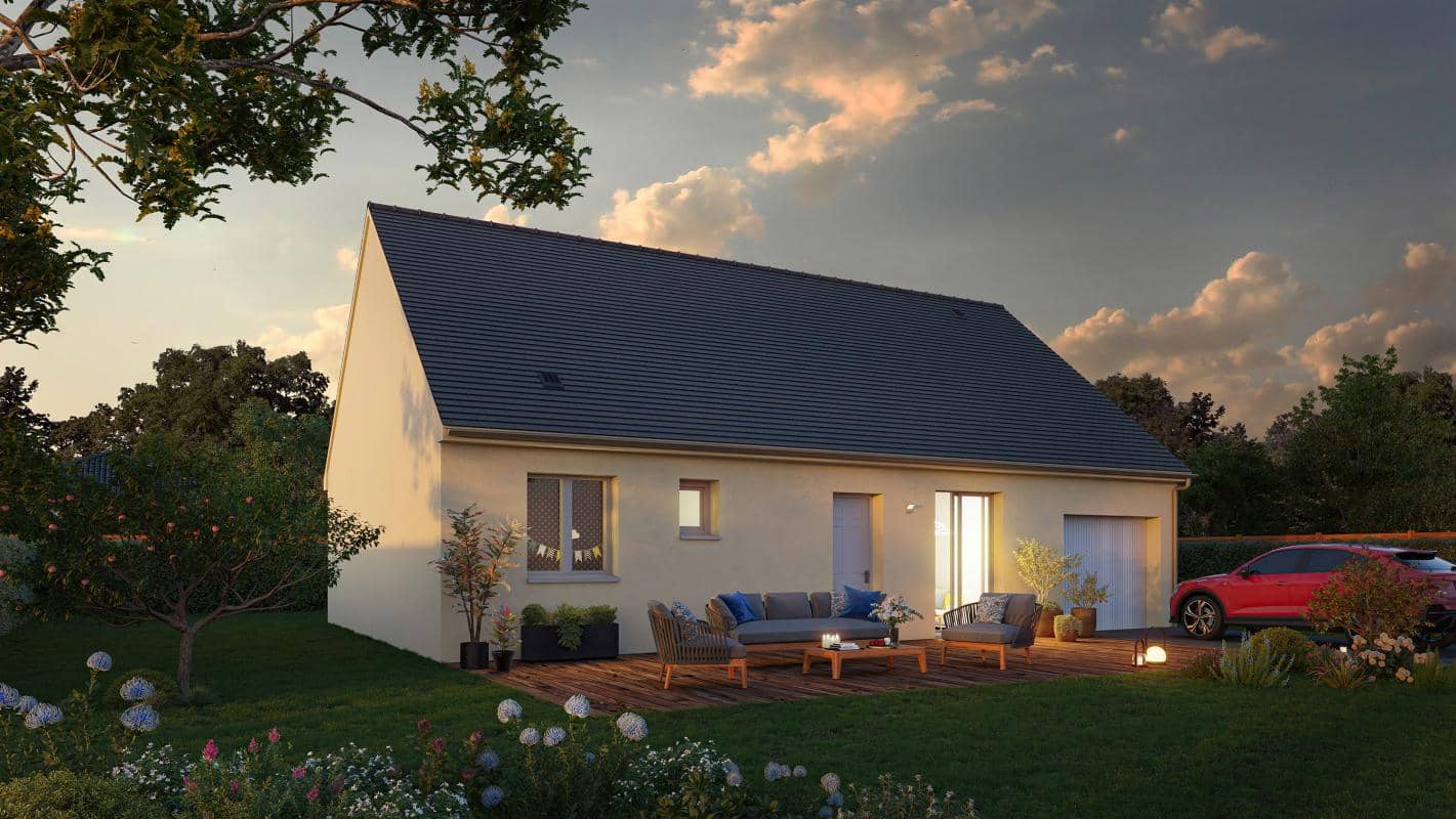 Maison neuve - LES CHAMPS GERAUX//MAISON PLAIN PIED 3 CHAMBRES+GARAGE+TERRAIN à Les Champs Geraux, prix 175 834 €