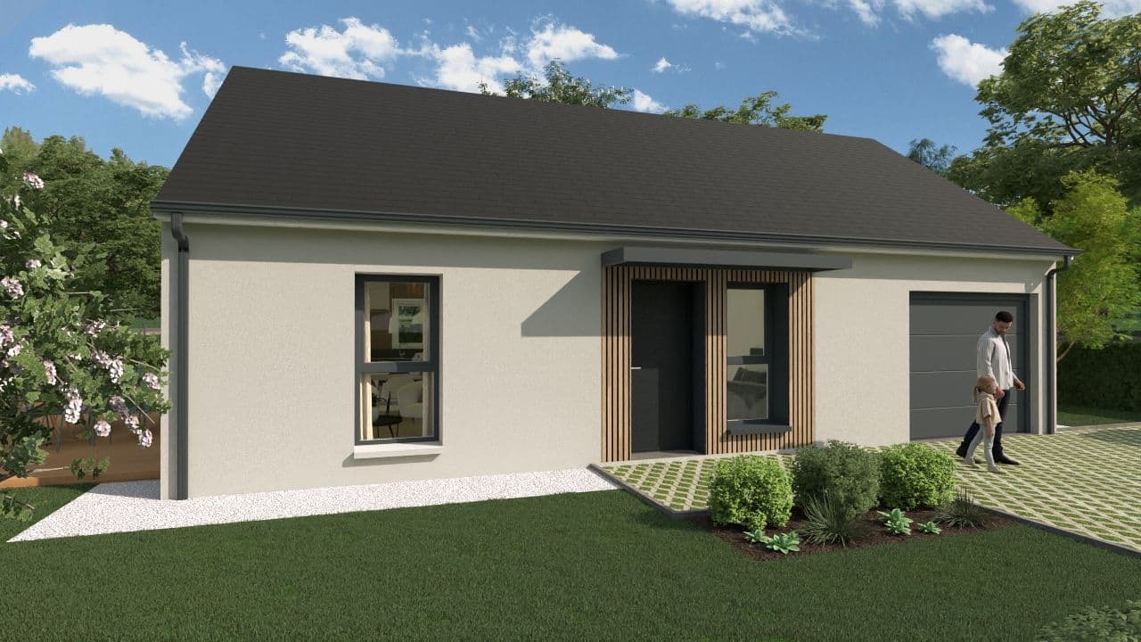 Maison neuve - Projet de construction d'une maison 80 m² avec terrain à SOUCELLES (49) à CHEMIN DE L'ORTHIER (49), prix 152 600 €