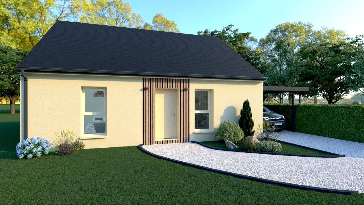 Maison neuve - Projet de construction d'une maison 73 m² avec terrain à ANGERS (49) à LA DOUTRE (49), prix 126 023 €