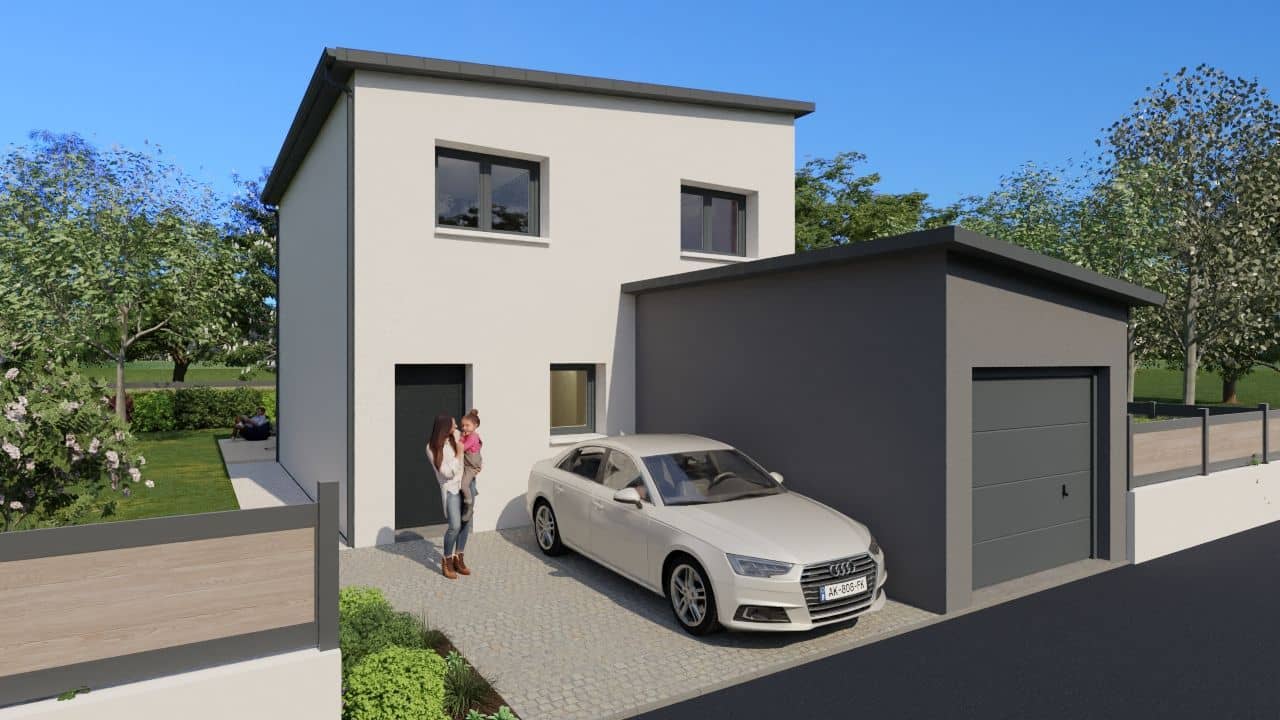 Maison neuve - Projet de construction d'une maison 103 m² avec terrain à FENEU (49) à RUE DE CHAMPIGNE (49), prix 189 805 €