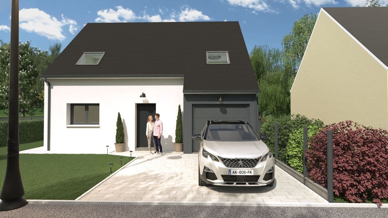 Maison neuve - Projet de construction d'une maison 89 m² au LE LION-D'ANGERS (49) à LE LION-D'ANGERS (49), prix 153 500 €