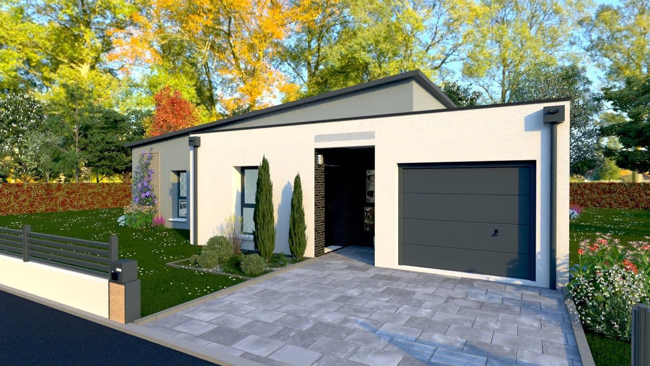 Maison neuve - Projet de construction d'une maison 105 m² à SAINT-MACAIRE-EN-MAUGES (49) à SAINT-MACAIRE-EN-MAUGES (49), prix 193 800 €