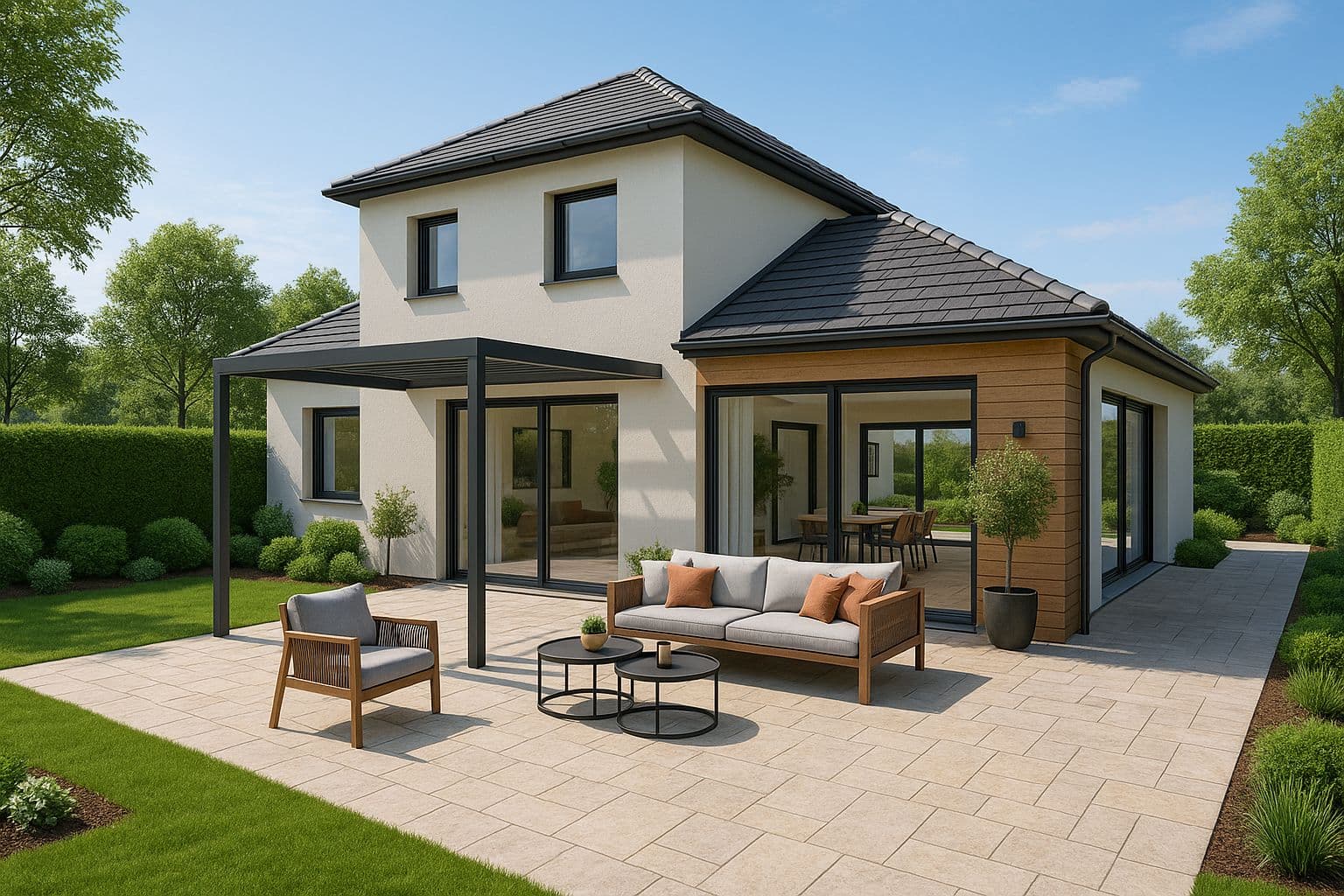 Maison neuve - Projet de construction d'une maison 123 m² avec terrain à GREZ-NEUVILLE (49) à 2 rue des Echichetieres (49), prix 240 000 €