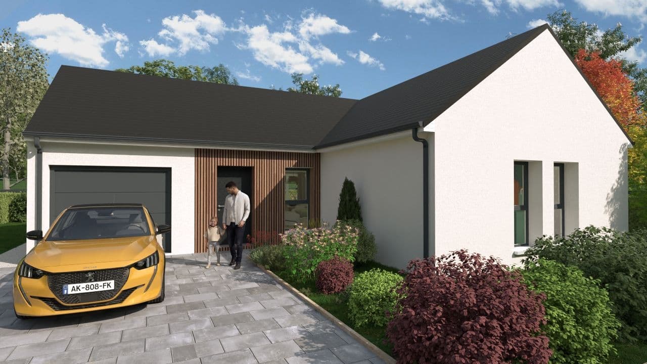Maison neuve - Projet de construction d'une maison 80 m² avec terrain à VIHIERS (49) à RUE DES COLOMBES - LE VOIDE/* (49), prix 151 844 €