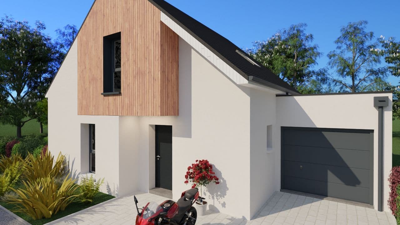 Maison neuve - Projet de construction d'une maison 88 m² avec terrain à AZE (53) à LA MITRAIE (49), prix 166 200 €