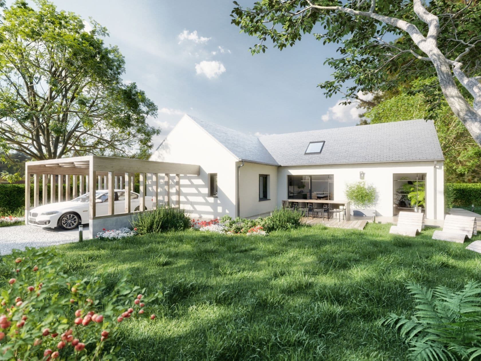 Maison neuve - Projet de construction d'une maison 120 m² avec terrain à LE LION-D'ANGERS (49) à LE LION-D'ANGERS (49), prix 220 000 €