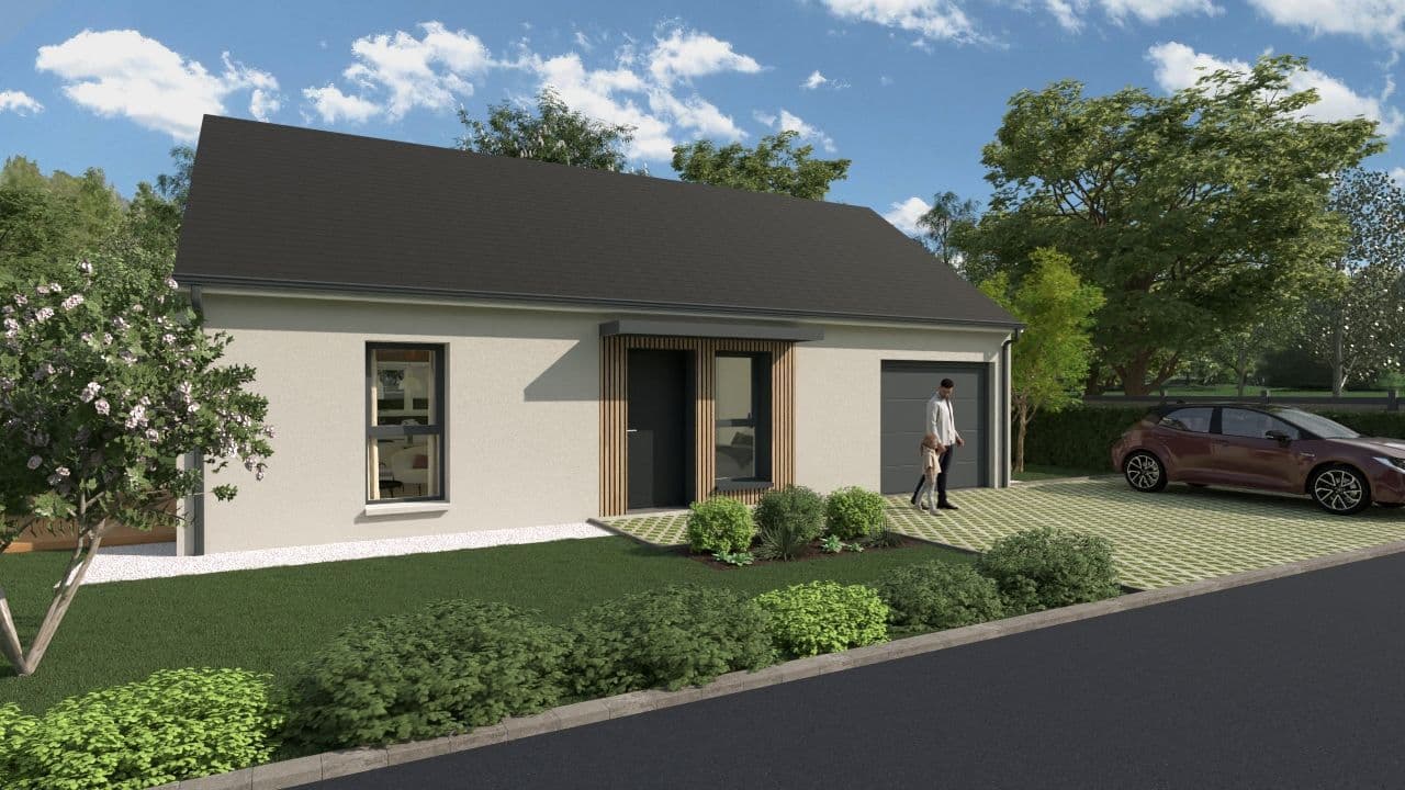 Maison neuve - Projet de construction d'une maison 80 m² avec terrain à DAUMERAY (49) à DAUMERAY (49), prix 151 844 €