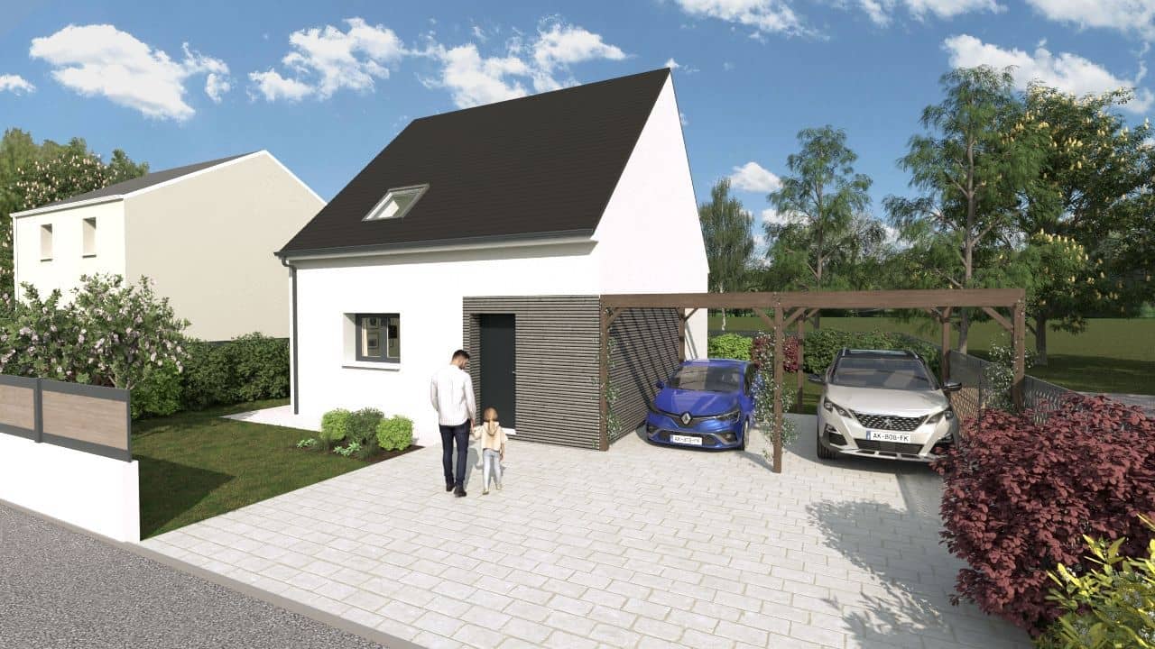 Maison neuve - Projet de construction d'une maison 76 m² avec terrain à LOURESSE-ROCHEMENIER (49) à 29, rue du Parc, prix 131 100 €