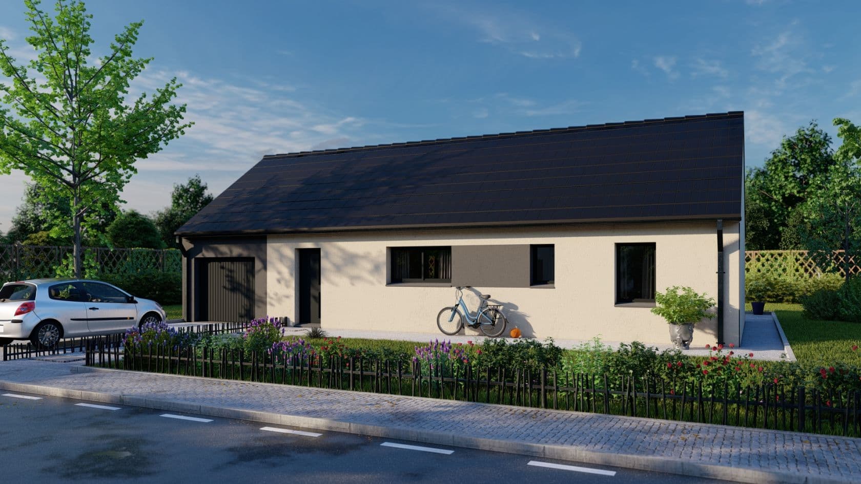 Maison neuve - Projet de construction d'une maison 78.09 m² avec terrain à ESQUAY-SUR-SEULLES (14) à ESQUAY-SUR-SEULLES (14), prix 155 735 €
