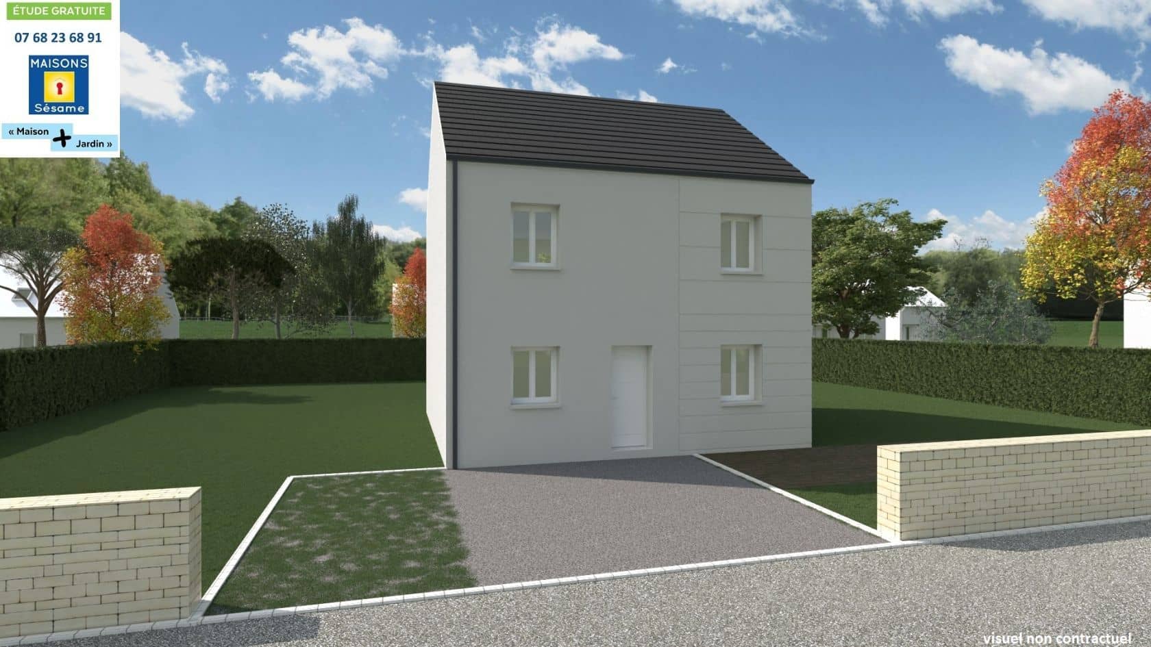 Maison neuve - Projet de construction d'une maison 100 m² avec terrain à proximité de MENNECY (91) à CHEVANNES (91), prix 162 700 €