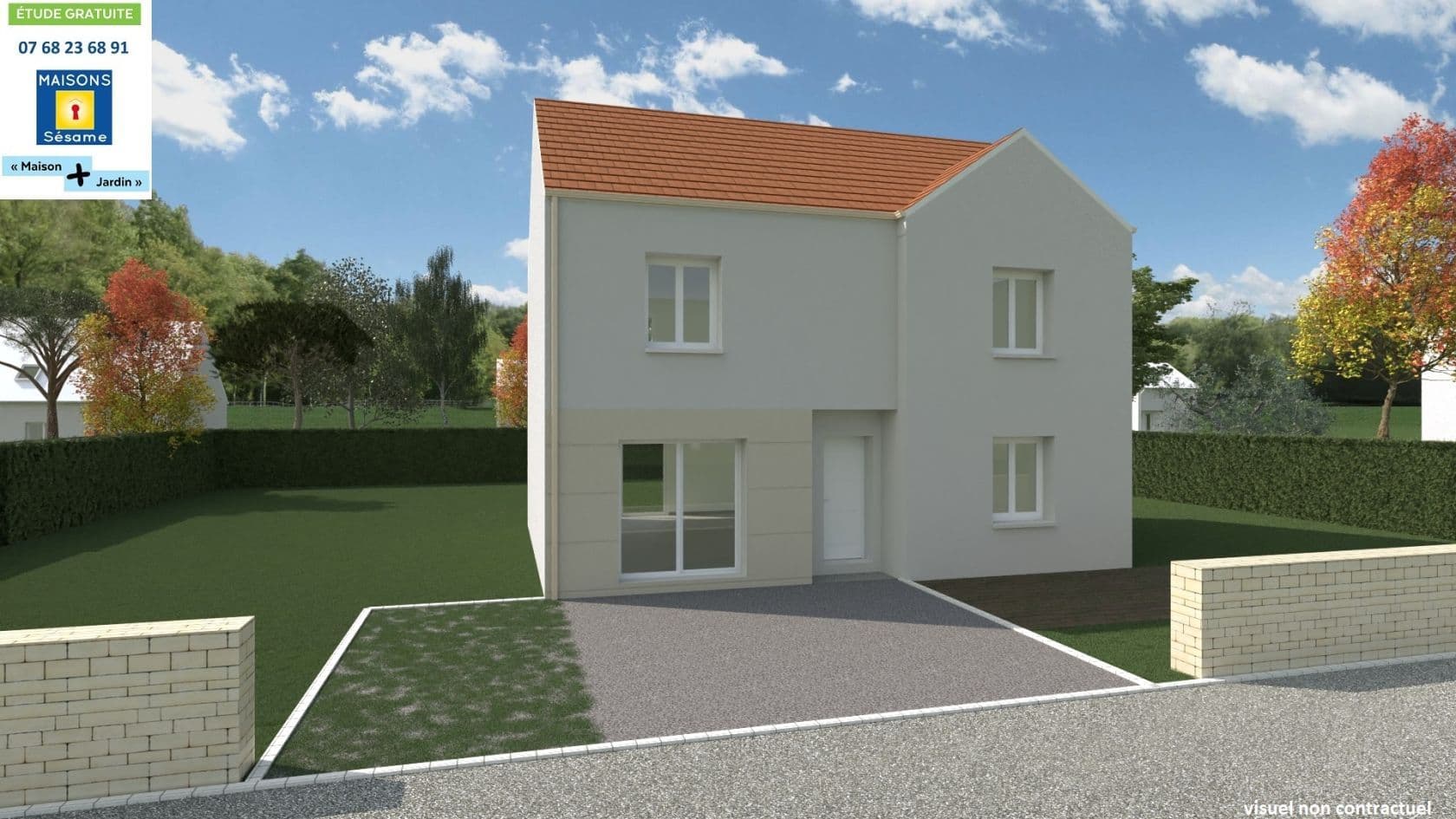 Maison neuve - Projet de construction d'une maison 130 m² avec terrain proche de DOURDAN (91) à RICHARVILLE (91), prix 196 800 €