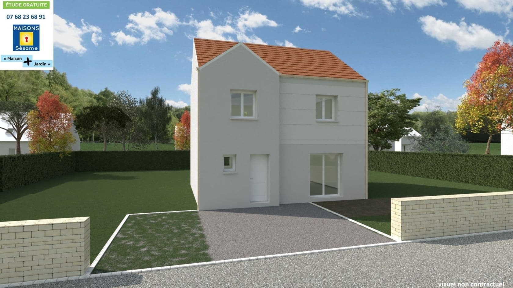 Maison neuve - Projet de construction d'une maison 102 m² avec terrain à proximité de BOUTIGNY-SUR-ESSONNE (91) à Vayres (91), prix 169 500 €