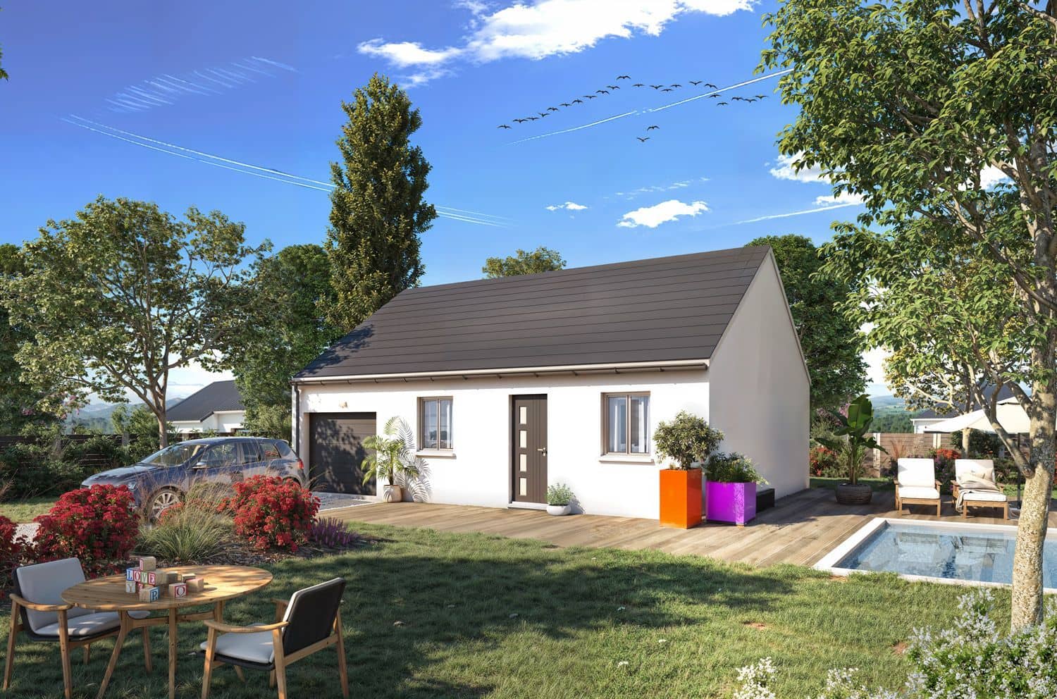 Maison neuve - Projet de construction d'une maison 49 m² avec terrain à COULOMMIERS (77) à rue des affaires (77), prix 91 393 €