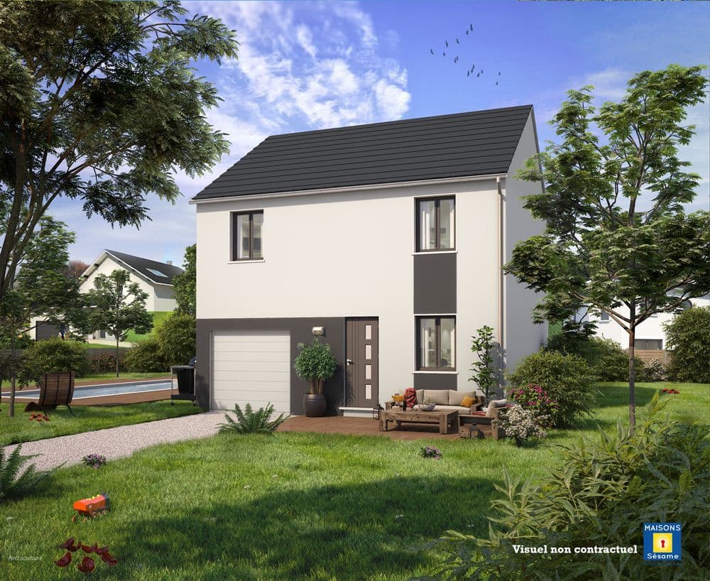 Maison neuve - Projet de construction d'une maison 87 m² avec terrain à ASNIERES-SUR-OISE (95) à Grande rue (95), prix 143 089 €