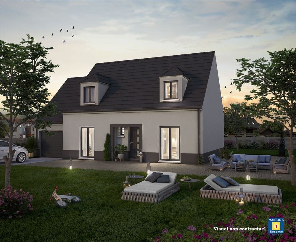 Maison neuve - Projet de construction d'une maison 149 m² avec terrain à VIARMES (95) à Route de Boran (95), prix 213 186 €