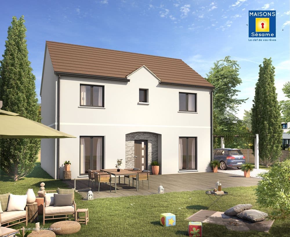 Maison neuve - Projet de construction d'une maison 148 m² avec terrain à EZANVILLE (95) à 57 rue du chemin de fer (95), prix 197 852 €